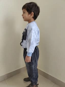 Boys Light Blue Tie Dye Sweatshirt and Washed Black Denim Cargo Joggers Set