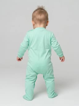 Baby Boys and Girls Mint Green and White Cotton Sleepsuits Pack of 3
