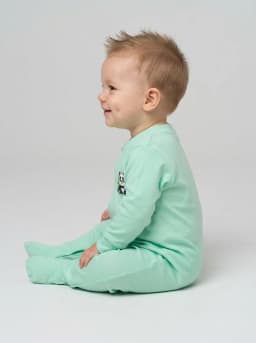 Baby Boys and Girls Mint Green and White Cotton Sleepsuits Pack of 3