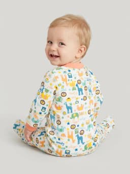 Baby Pack of 3 Peach-Orange and White Footed Sleepsuits