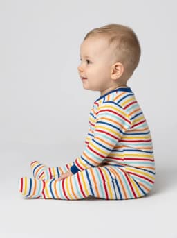 Baby Boys Pack of 3 Multicolor Cotton Footed Sleepsuits