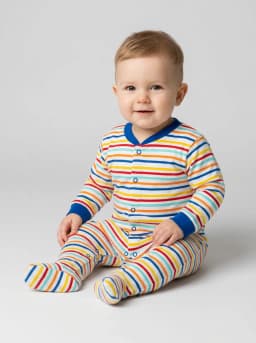 Baby Boys Pack of 3 Multicolor Cotton Footed Sleepsuits