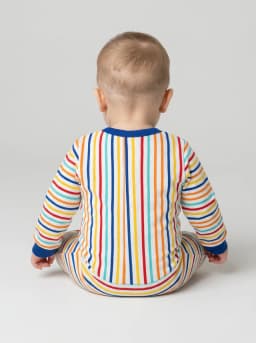 Baby Boys Pack of 3 Multicolor Cotton Footed Sleepsuits