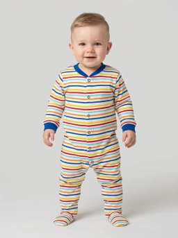 Baby Boys Pack of 3 Multicolor Cotton Footed Sleepsuits