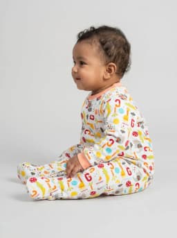 Baby Peach and White Footed Sleepsuits Pack of 3