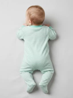 Baby Mint Green and White Footed Sleepsuits Pack of 3