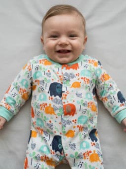 Baby Mint Green and White Footed Sleepsuits Pack of 3