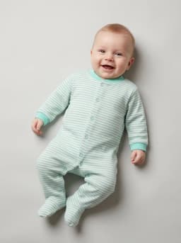 Baby Mint Green and White Footed Sleepsuits Pack of 3