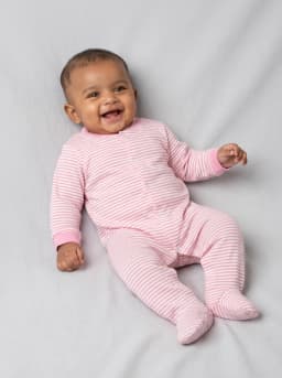 Baby Girls Pink and White Footed Sleepsuits Pack of 3