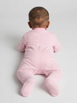 Baby Girls Pink and White Footed Sleepsuits Pack of 3