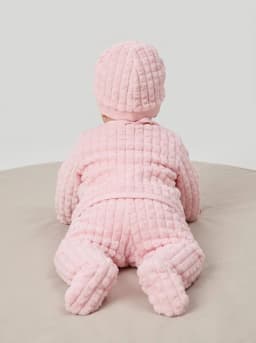 Baby Girls Light Pink Textured Fleece 5-Piece Winter Set