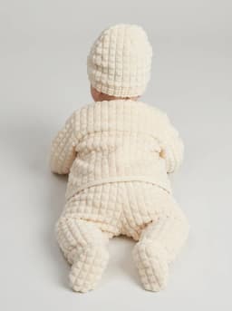 Baby Cream Textured Fleece 5-Piece Winter Set