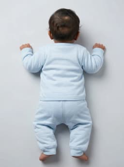 Baby Light Blue Embroidered Thermal Top and Pajama Set