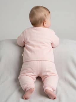 Infant Baby Pink Quilted Snap-Button Top and Pyjama Set