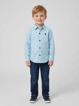 Boys Light Sky Blue Full Sleeve Casual Shirt