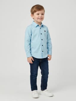 Boys Light Sky Blue Full Sleeve Casual Shirt