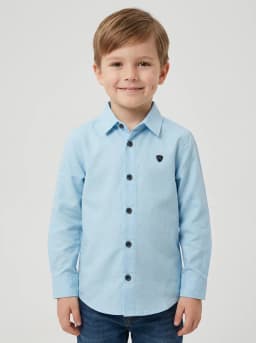 Boys Light Sky Blue Full Sleeve Casual Shirt