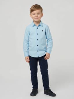 Boys Light Sky Blue Full Sleeve Casual Shirt