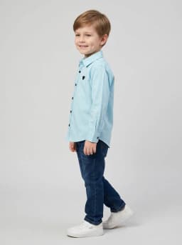 Boys Light Sky Blue Full Sleeve Casual Shirt