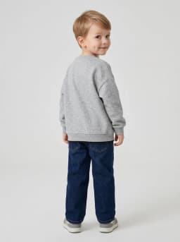 Boys Heather Grey Graphic Print Crew Neck Sweatshirt
