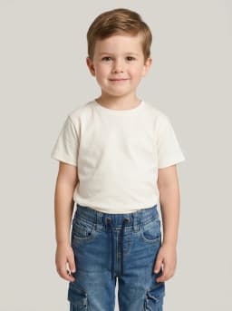 Boys Mid-Blue Washed Denim Cargo Jogger Jeans