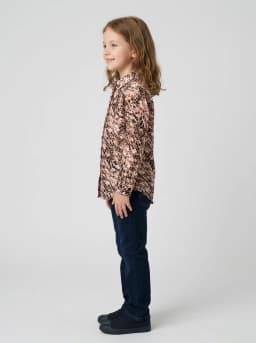 Girls Beige and Dusty Pink Leopard Print Casual Shirt