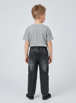 Kids Drawstring Black Distressed Denim Jeans 