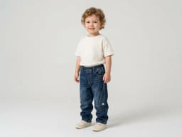 Kids Dark Blue Washed Denim Relaxed Utility Jeans
