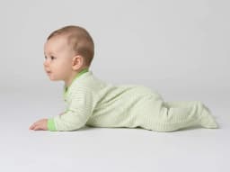 Baby Pack of 3 Green and White Printed Footed Sleepsuits